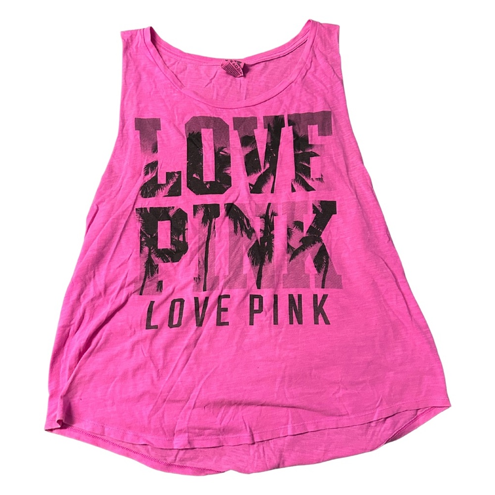VS PINK | Hot Pink Tropical Muscle Tank Top | Y2K 2010s Retro